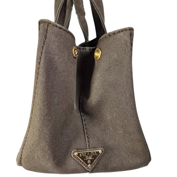 Prada Medium Canapa Canvas Tote Green - Picture 4 of 11